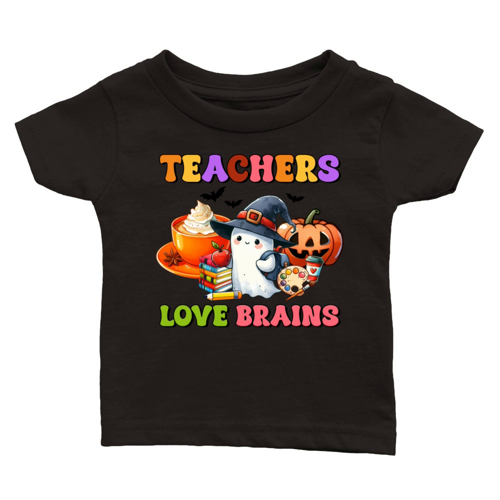 teachers love brains Classic Baby Crewneck T-shirt