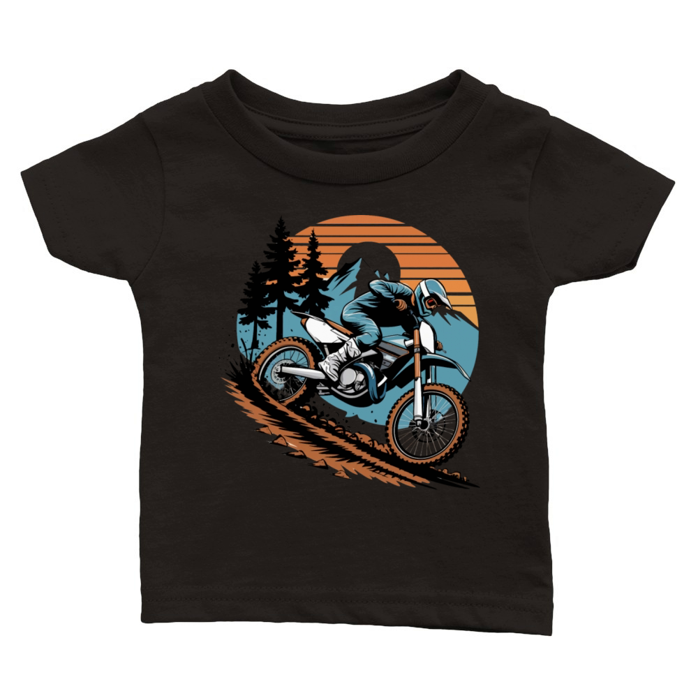 Vintage Motorcycles Offroad Motorbike Classic Baby Crewneck T-shirt