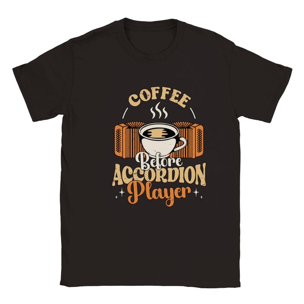 Accordion Player Coffee Country Music Coffee Lover Classic Kids Crewneck T-shirt