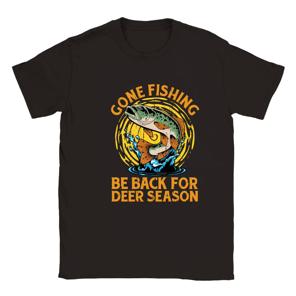 Fishing And Hunting Gone Fishing Be Deer Hunter Classic Kids Crewneck T-shirt