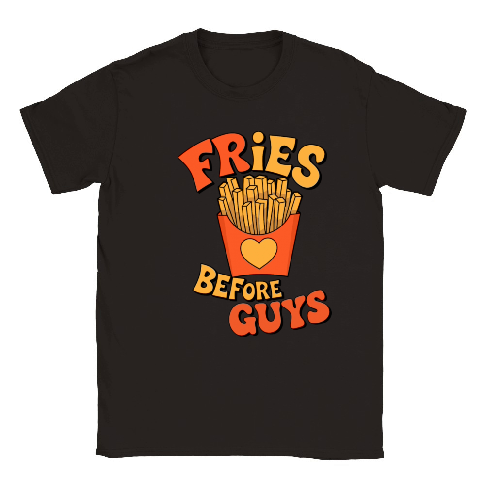Fries Before Guys Funny Food Lover Design Classic Kids Crewneck T-shirt