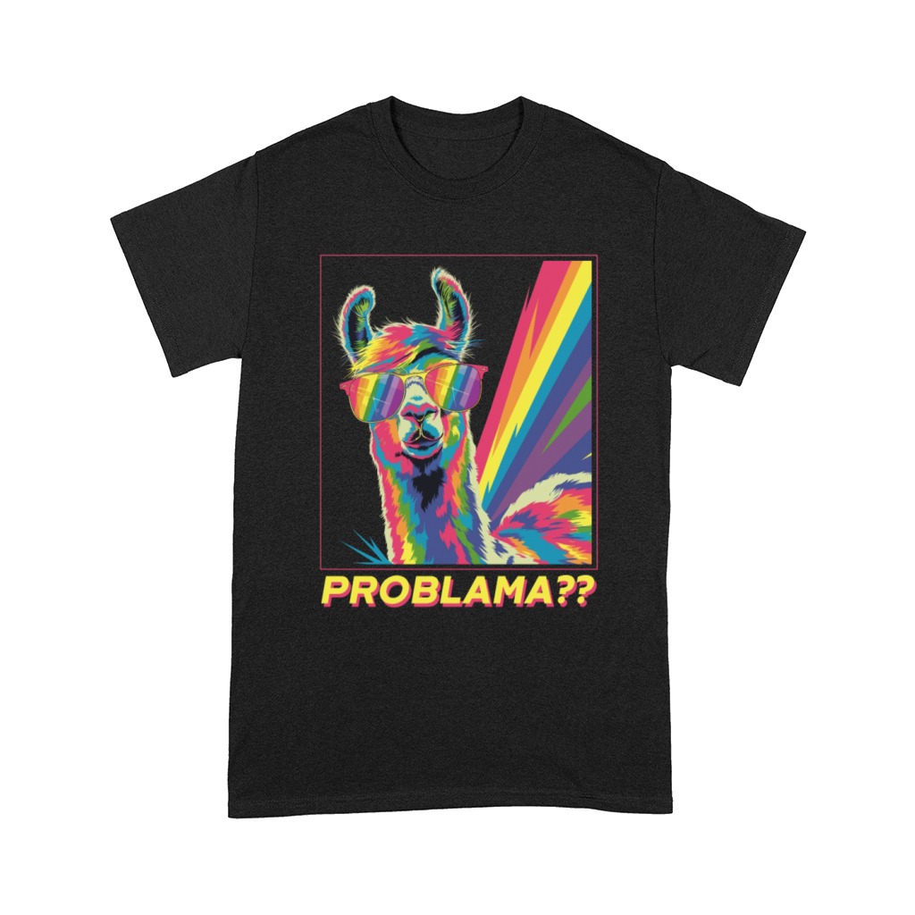 Fun Problama LGBTQ Rainbow Llama Alpaca Gay Comfort T-shirt