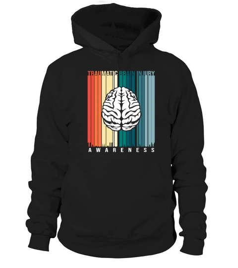 Retro TBI Support Traumatic Brain Injury Awareness Hoodie Unisex