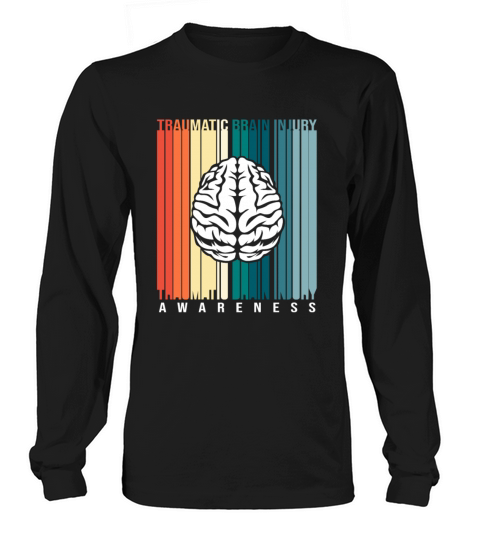 Retro TBI Support Traumatic Brain Injury Awareness Long sleeved Unisex
