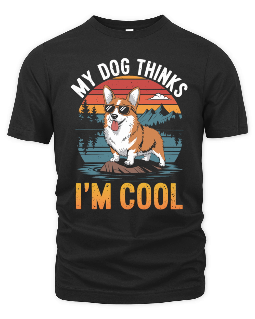 Corgi My Dog Thinks Im Cool Organic Unisex T-shirt