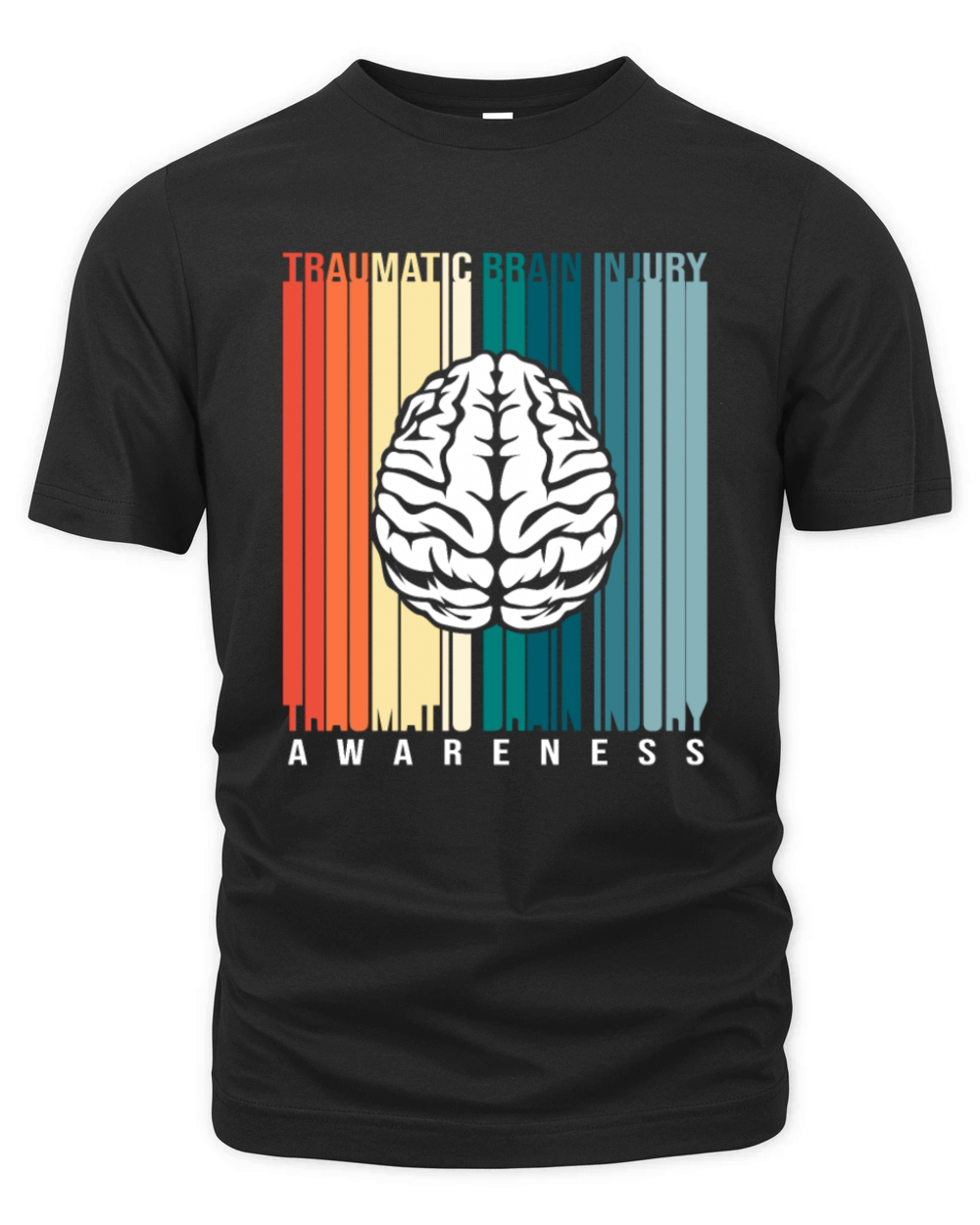 Retro TBI Support Traumatic Brain Injury Awareness Organic Unisex T-shirt