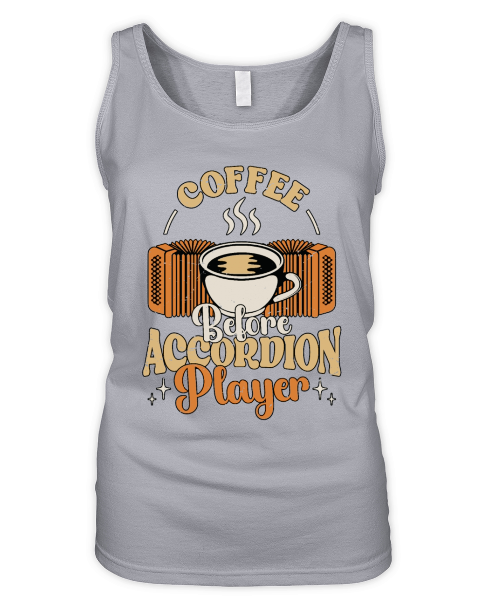 Accordion Player Coffee Country Music Coffee Lover Organic Women's Tank Top