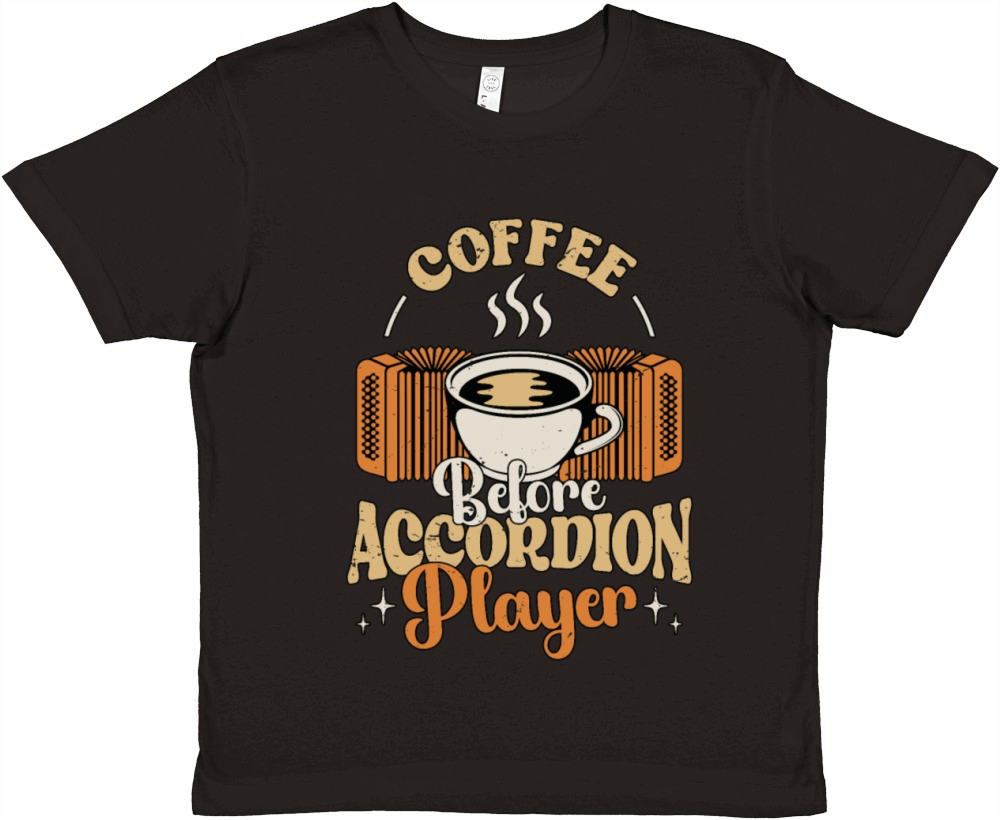 Accordion Player Coffee Country Music Coffee Lover Premium Kids Crewneck T-shirt