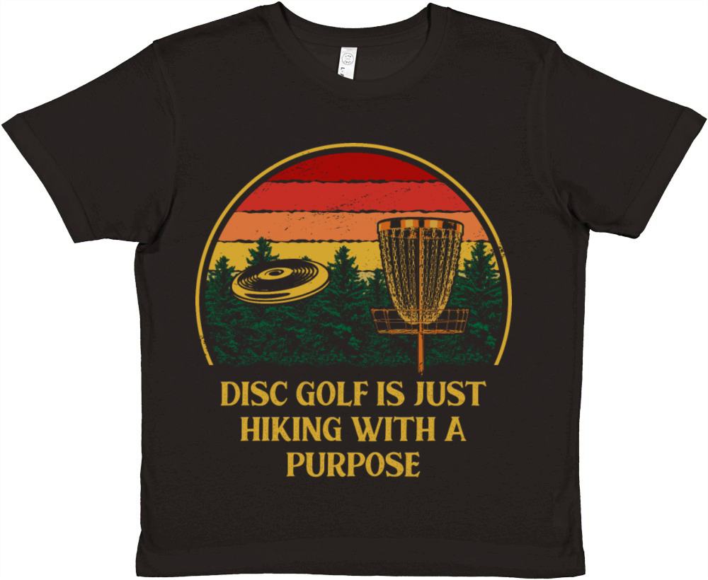 Disc Golf Is Just Hiking Golfer Sayings Disc Golf Premium Kids Crewneck T-shirt