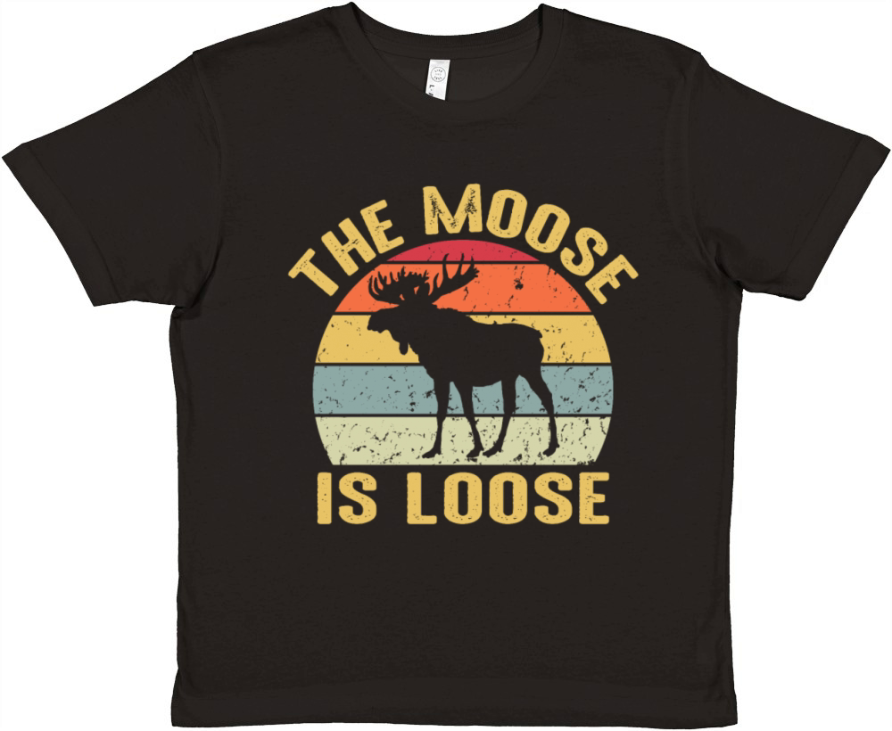 Moose Is Loose Vintage Funny Wild Animal Nature Premium Kids Crewneck T-shirt