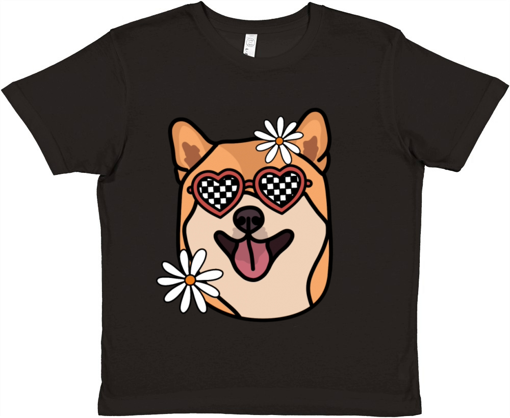 Shiba Retro Dog Premium Kids Crewneck T-shirt