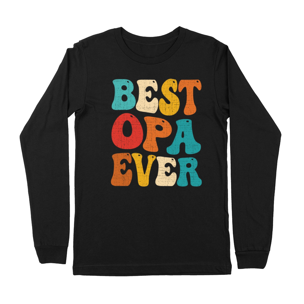Best Opa Ever Retro Vintage Grandad Fathers Day Premium Long Sleeve