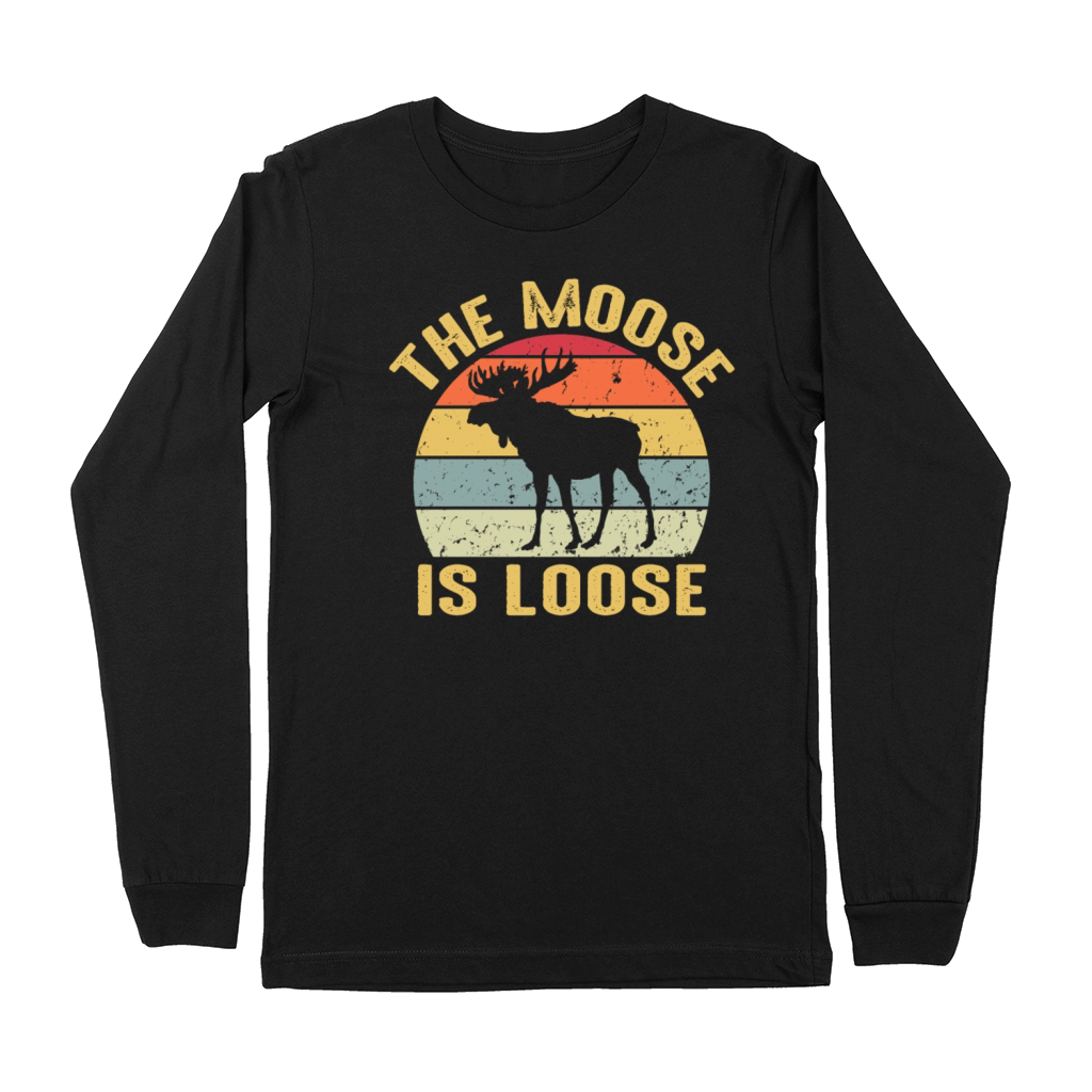 Moose Is Loose Vintage Funny Wild Animal Nature Premium Long Sleeve