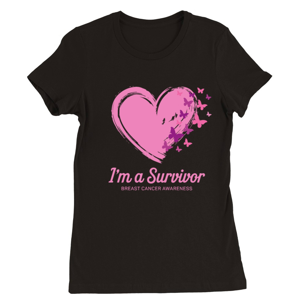 Peace Love Cure Pink Ribbon Family Breast Cancer Premium Womens Crewneck T-shirt