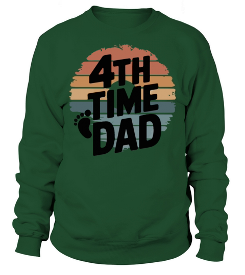 Vintage Retro Sunset 4th Fourth Time Dad est 2024 Sweatshirt Unisex