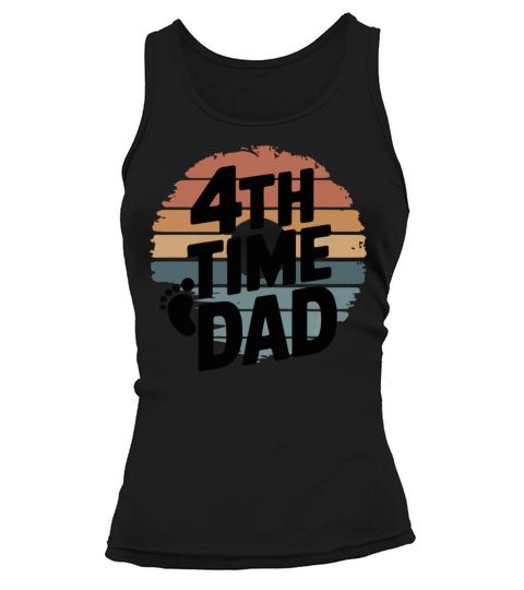 Vintage Retro Sunset 4th Fourth Time Dad est 2024 Tank top Woman