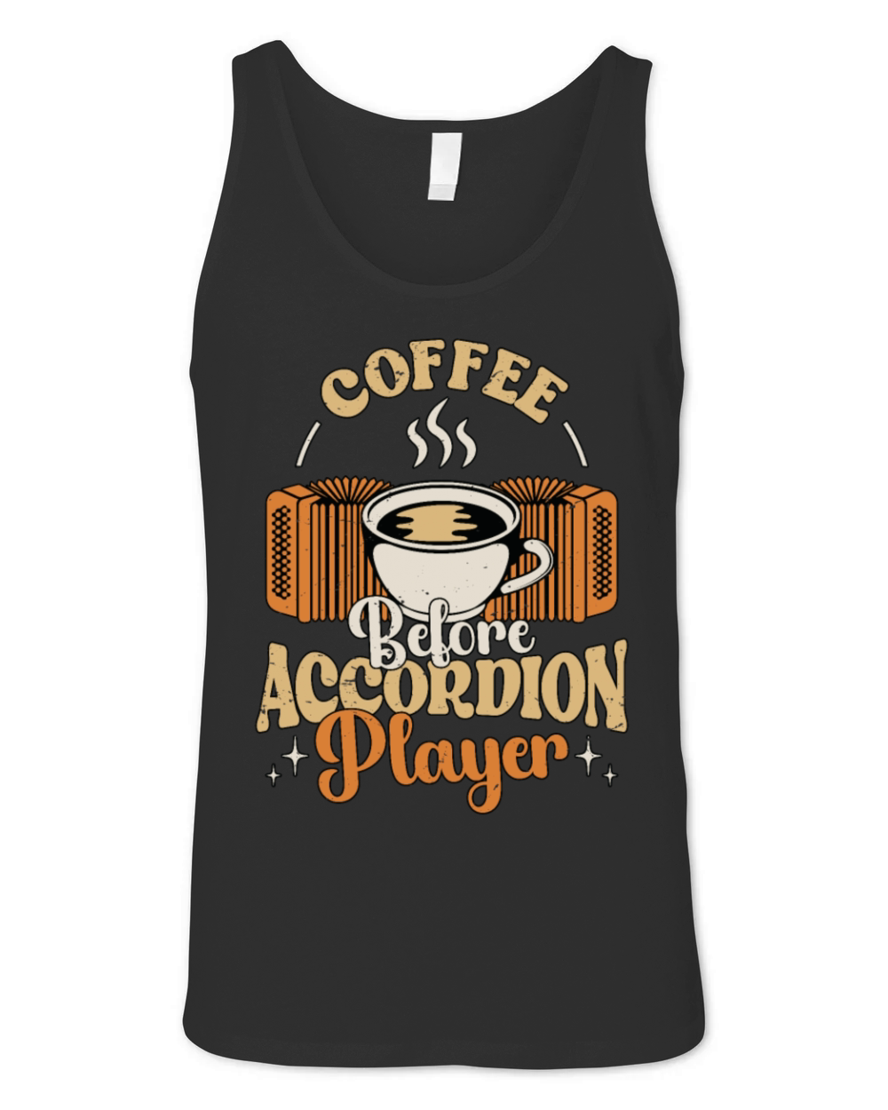 Accordion Player Coffee Country Music Coffee Lover Unisex Jersey Tank