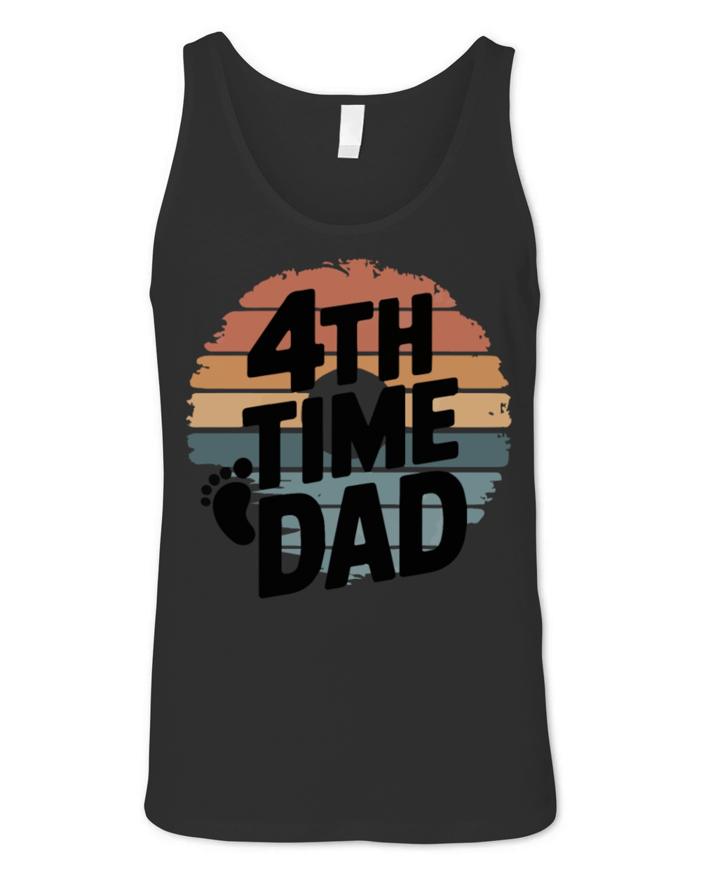 Vintage Retro Sunset 4th Fourth Time Dad est 2024 Unisex Jersey Tank