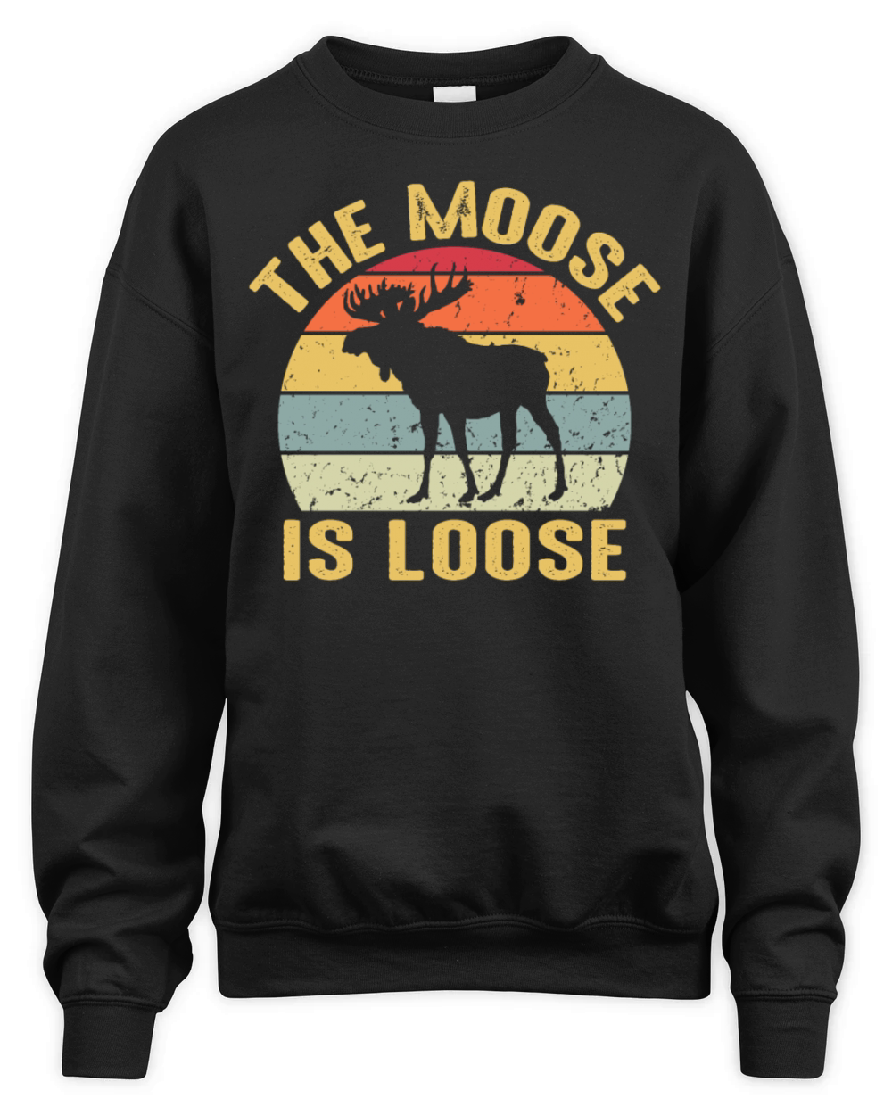 Moose Is Loose Vintage Funny Wild Animal Nature Unisex Premium Crewneck Sweatshirt
