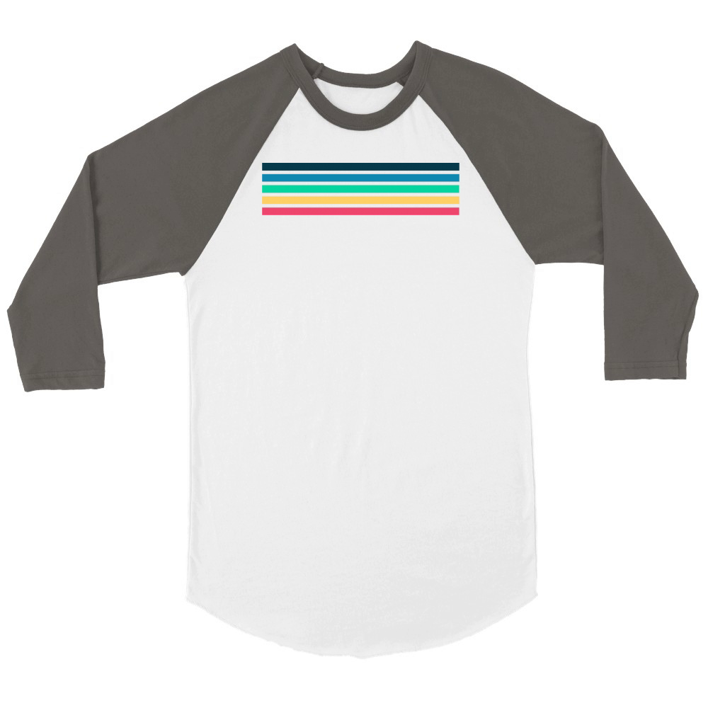 Retro stripe design with vintage vibe Unisex ¾ sleeve Raglan T-shirt