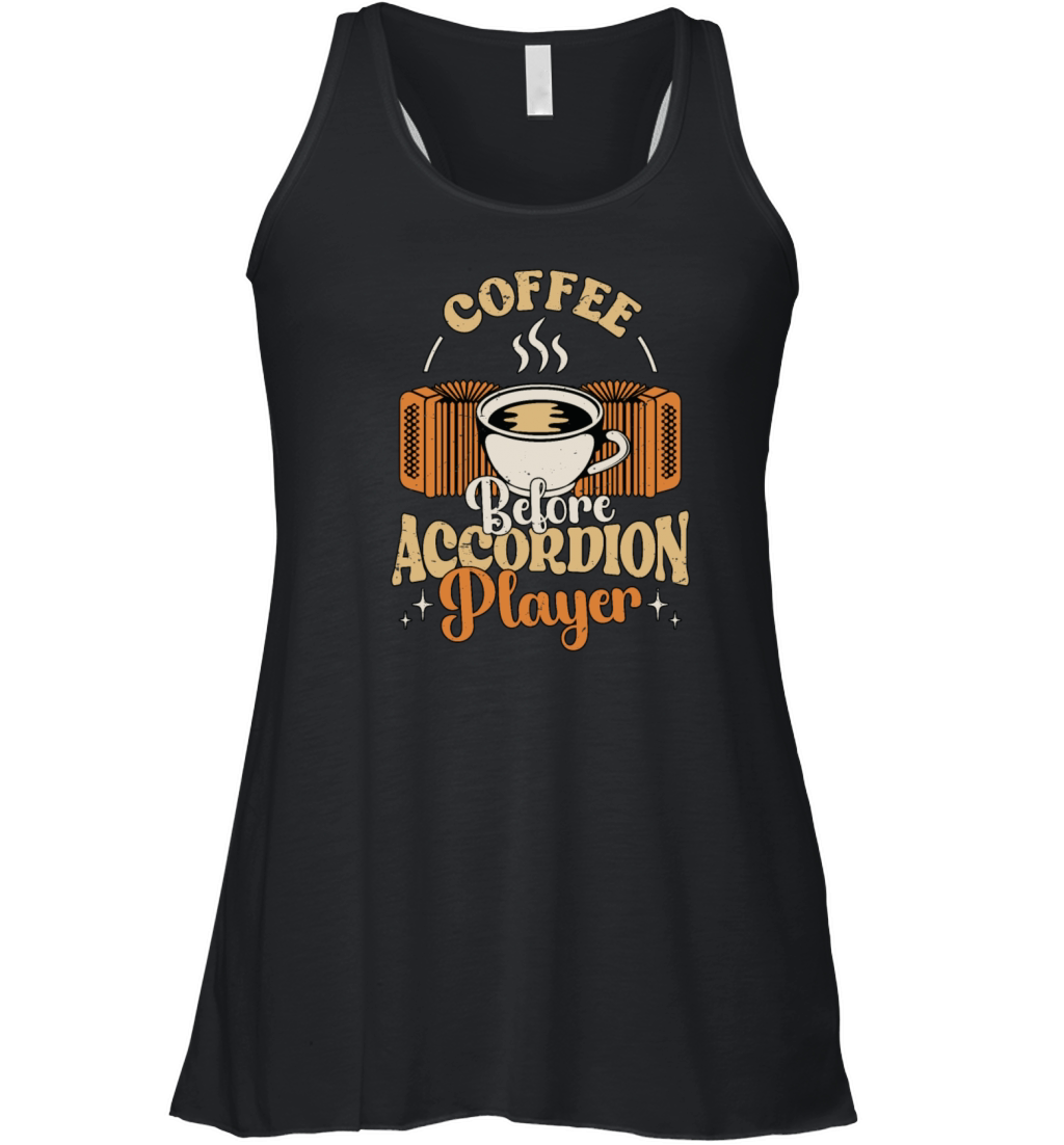 Accordion Player Coffee Country Music Coffee Lover Women's Flowy Tank Top