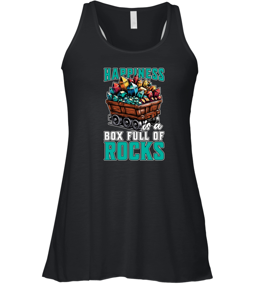 Geologist Happiness Is A Box Full Rock Collecting Women's Flowy Tank Top