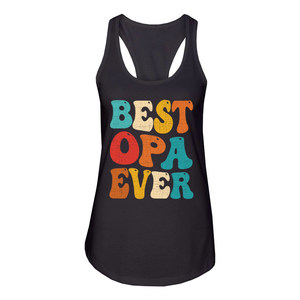 Best Opa Ever Retro Vintage Grandad Fathers Day Women's Racerback Tank