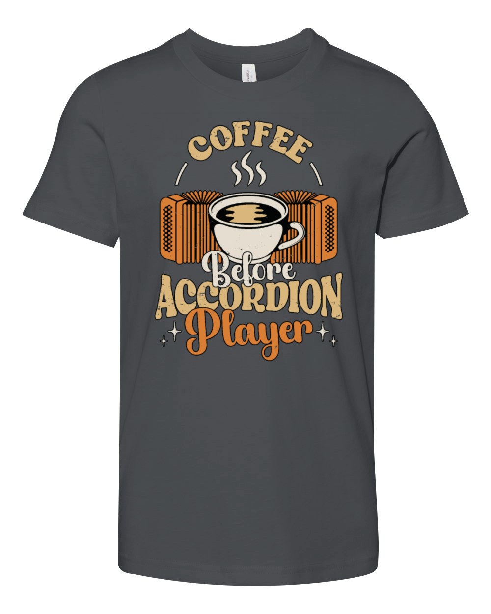 Accordion Player Coffee Country Music Coffee Lover Youth Unisex Jersey Tee