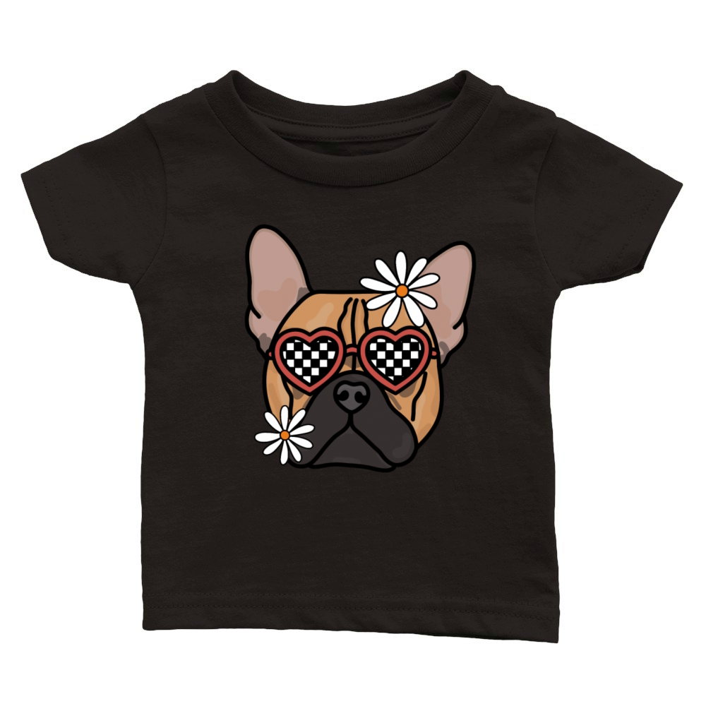 French Bulldog Brown Retro dog Classic Baby Crewneck T-shirt