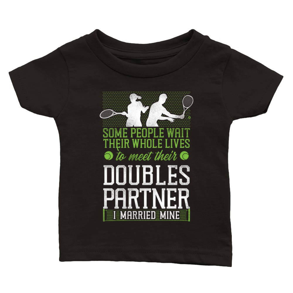Funny Tennis Player Racket Husband Classic Baby Crewneck T-shirt