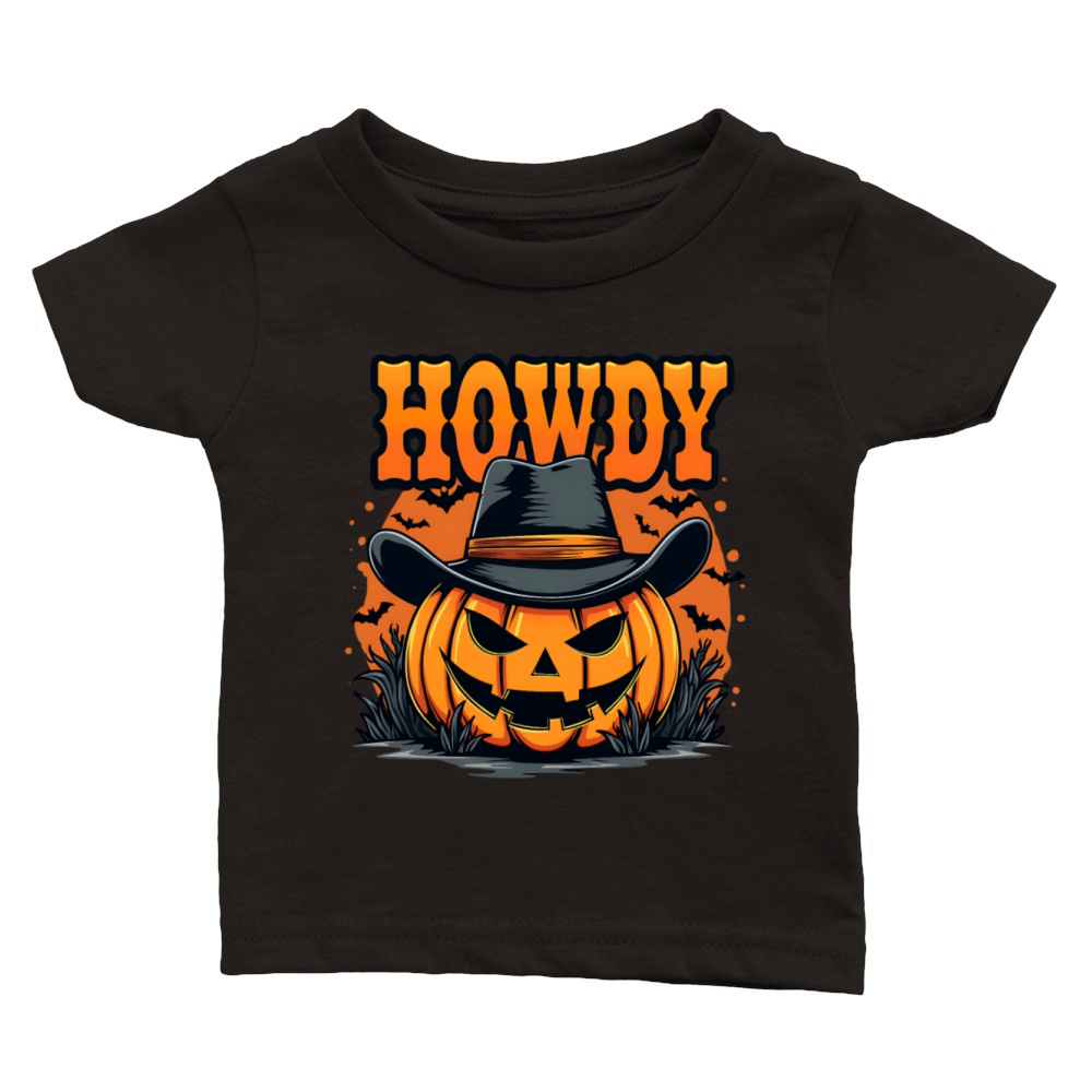 Retro Howdy Pumpkin Autumn Western Halloween Classic Baby Crewneck T-shirt