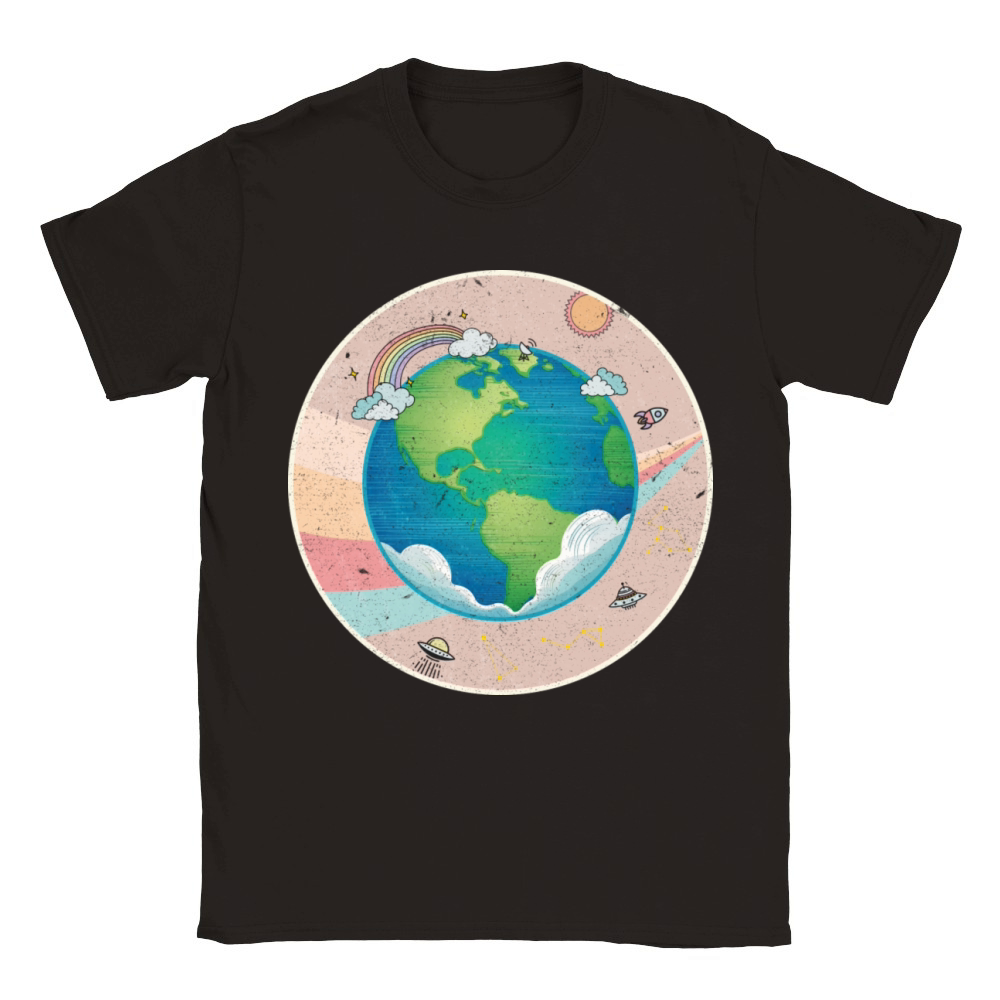 Earth - Planet Vintage Classic Kids Crewneck T-shirt