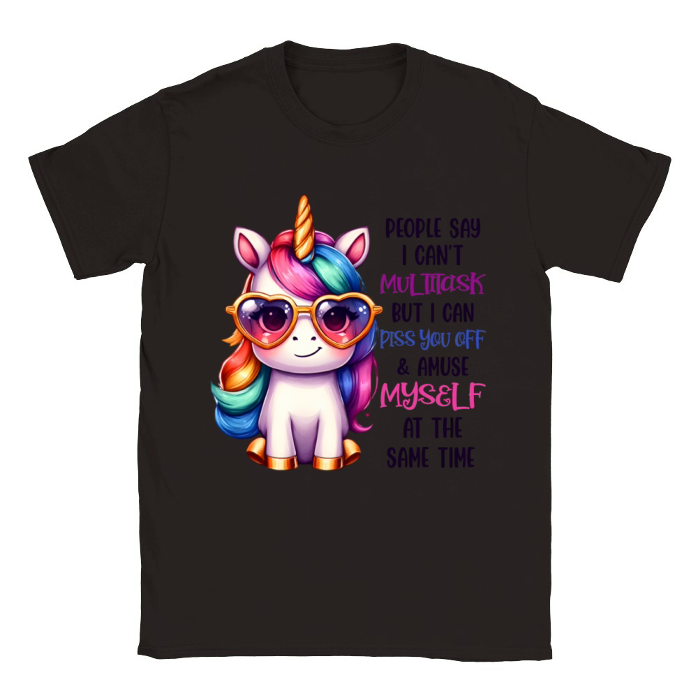 Multitask Unicorn Funny Quote Classic Kids Crewneck T-shirt