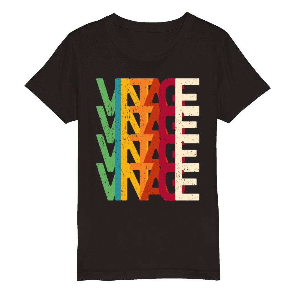 Vintage Text Organic Kids Crewneck T-shirt