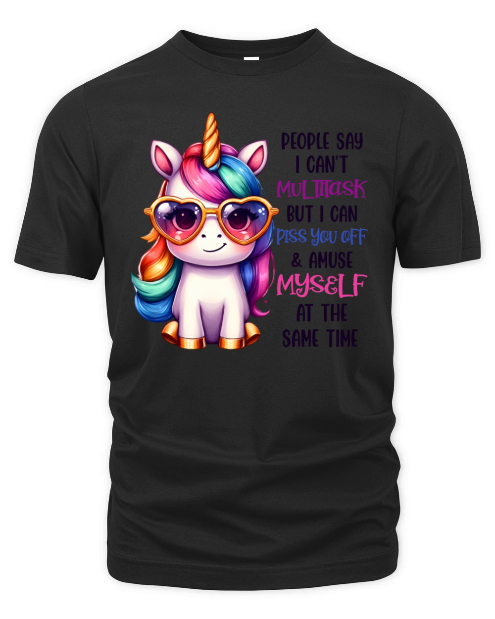 Multitask Unicorn Funny Quote Organic Unisex T-shirt