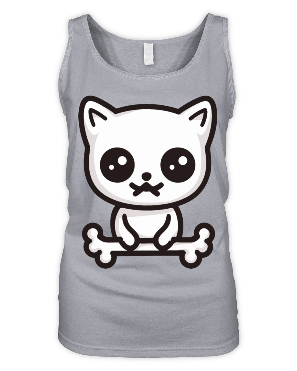Cute kitten cat with bone Cottagecore Cat Shirt Organic Women's Tank Top