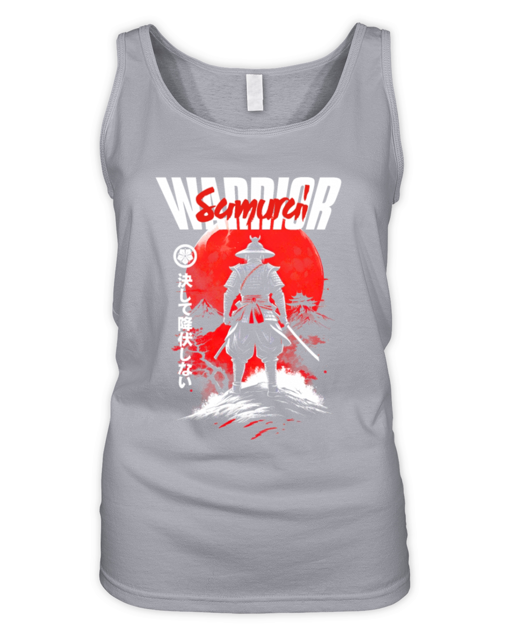 Japanese landscape with a samurai warrior Organic Women's Tank Top