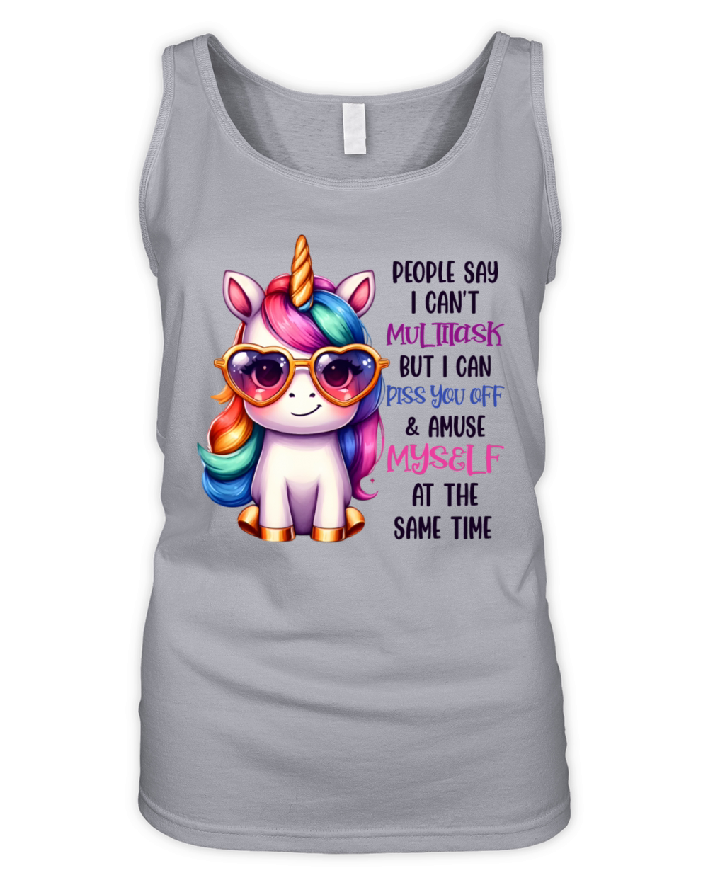 Multitask Unicorn Funny Quote Organic Women's Tank Top