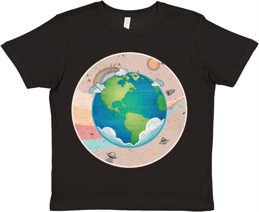 Earth - Planet Vintage Premium Kids Crewneck T-shirt