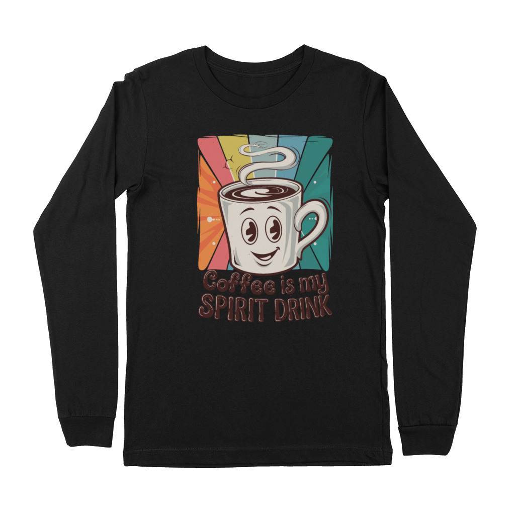 Coffee Is My Spirit Drink Retro Design Premium Long Sleeve