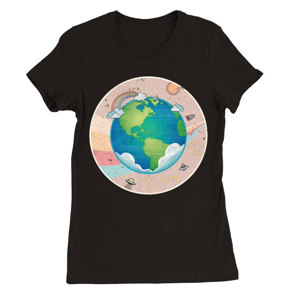 Earth - Planet Vintage Premium Womens Crewneck T-shirt