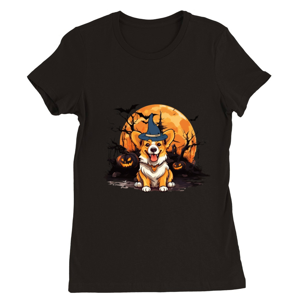 Halloween Costume Dog Lover Owner Corgi Premium Womens Crewneck T-shirt