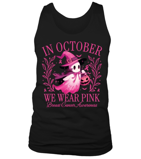 In October We Wear Pink Ghost Halloween Tank Top Unisex