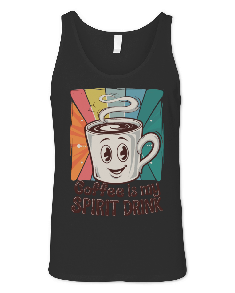 Coffee Is My Spirit Drink Retro Design Unisex Jersey Tank