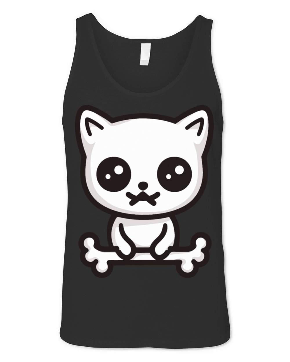 Cute kitten cat with bone Cottagecore Cat Shirt Unisex Jersey Tank