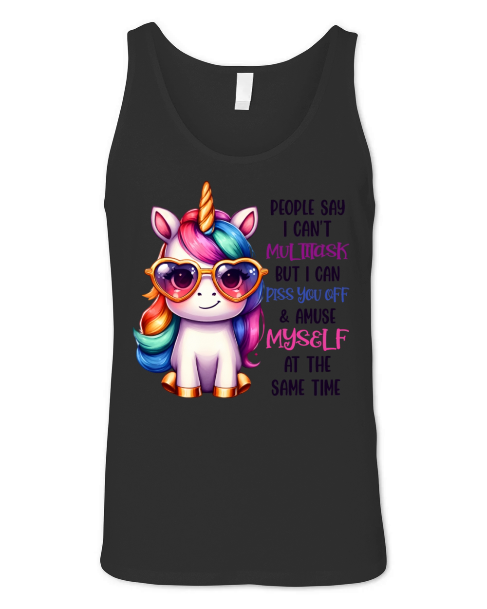 Multitask Unicorn Funny Quote Unisex Jersey Tank