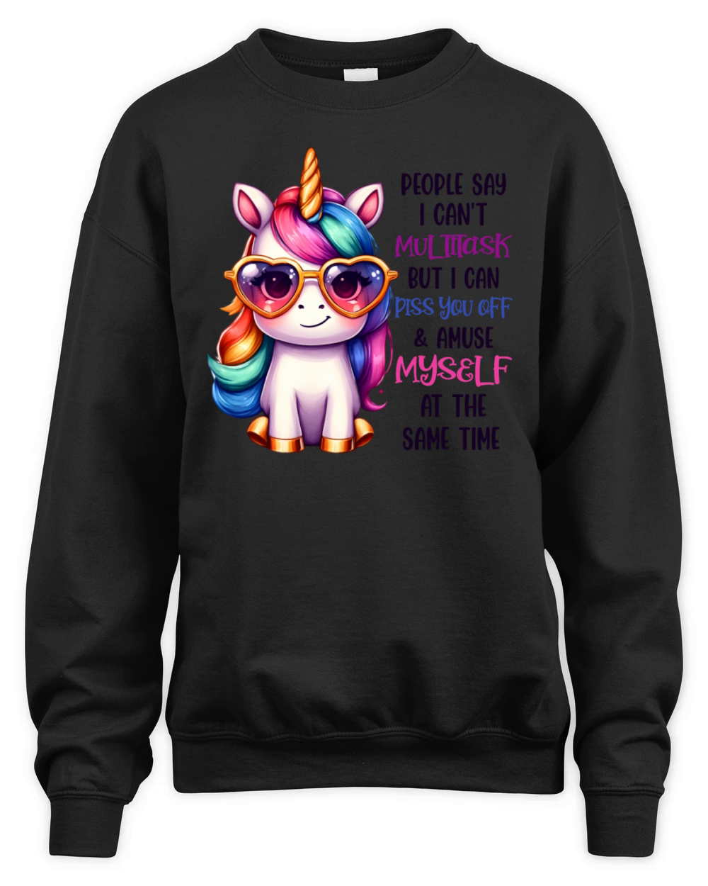 Multitask Unicorn Funny Quote Unisex Premium Crewneck Sweatshirt