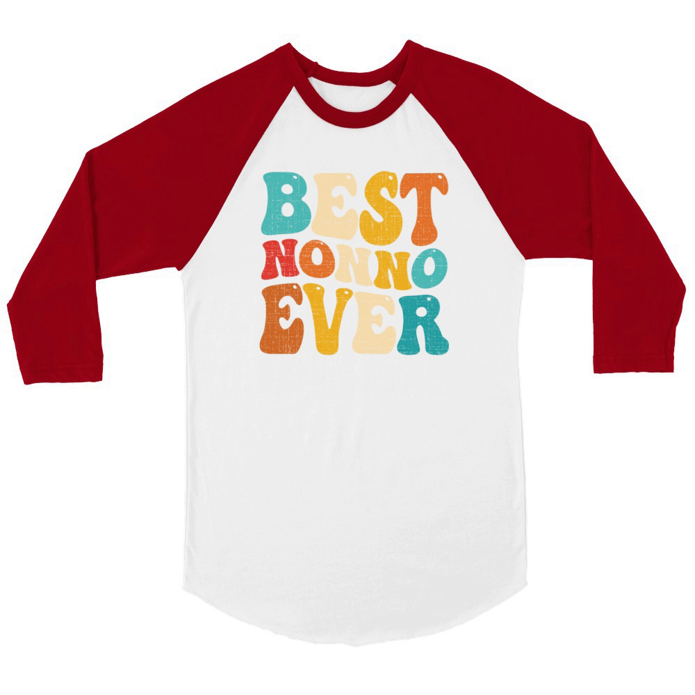 Best Nonno Ever Retro Vintage Grandpa Fathers Day Unisex ¾ sleeve Raglan T-shirt
