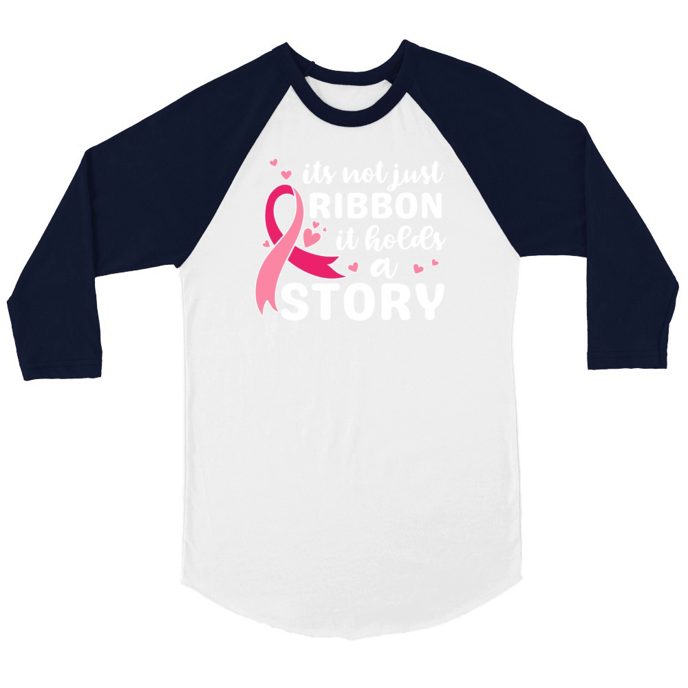 Its not just ribbon it holds a story support shirt Unisex ¾ sleeve Raglan T-shirt