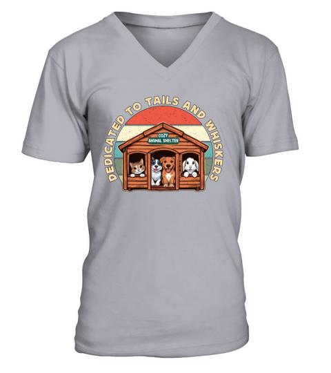 Animal Shelter Dedicated To Tails And Foster Home V-Neck T-shirt